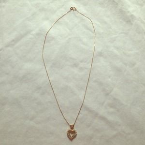 Gold Diamond Heart Necklace