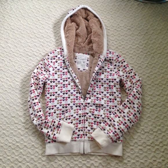 Furry Lined Heart Hoodie