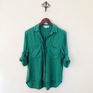 Anthropologie Cloth & Stone Emerald Chambray