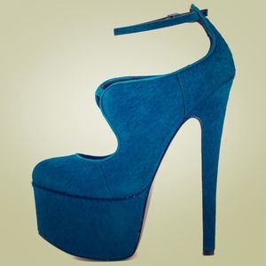 London Trash teal heels