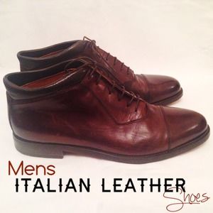 Men's Rich Brown Italian Leather Shoes - Domani