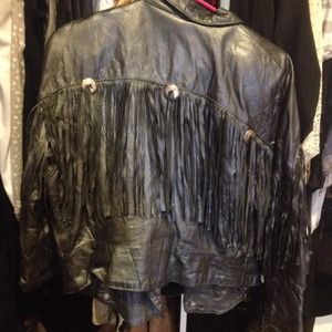 Fringe Faux Leather Jacket