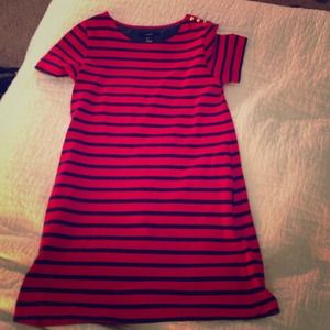 Red and Blue Striped pocket dress!