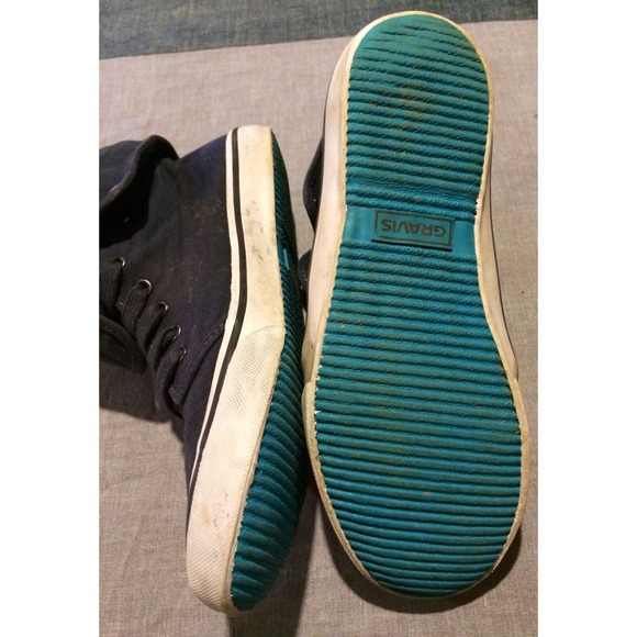 Navy Blue Reversible Gravis High Top Low Sneakers - Picture 2 of 4