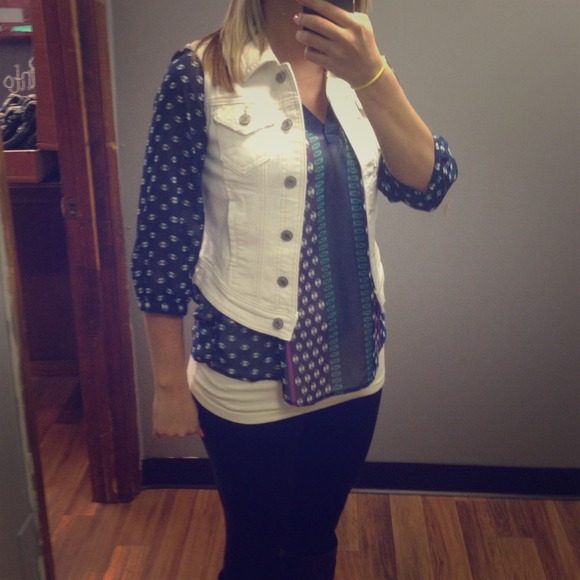 White Sequin Jean Vest!