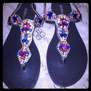 Bcbg generation flat sandals with gems