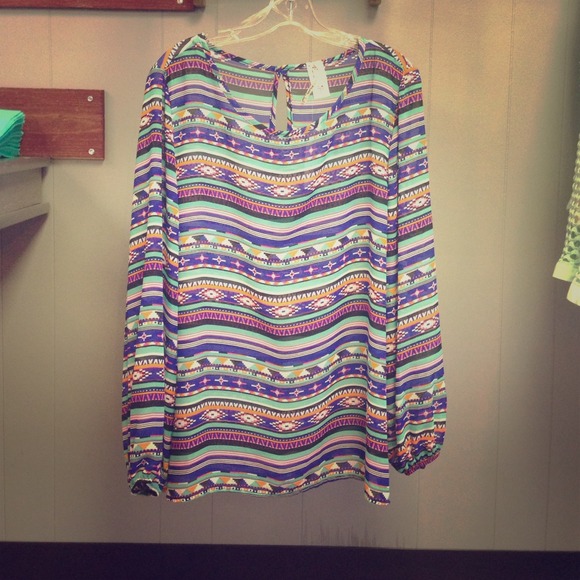 Plus Size! Bright color tribal print!