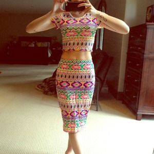 2 Piece Skirt & Crop Top set