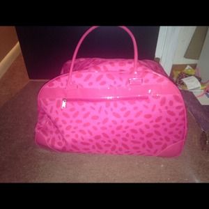 Pink oversized wheelie travel bowling tote