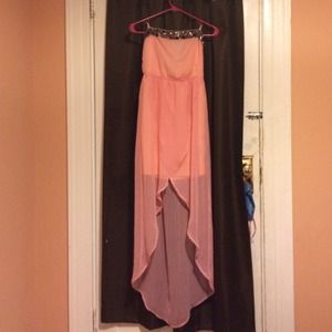 Bebe light coral pink hi-lo dress