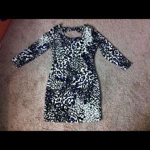Black and royal blue animal print dress!