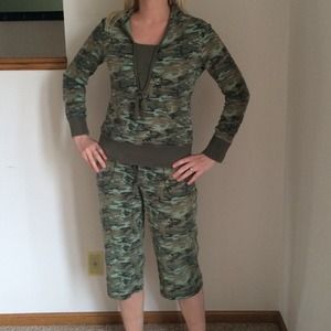 Ladies camouflage track suit.