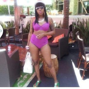 ASOS diva purple high waisted swimsuit