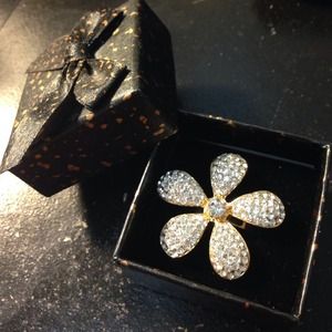 Rhinestone shiny crystal enlarge decorate rings