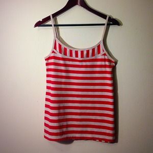 Old Navy Orange and Tan Striped Tank