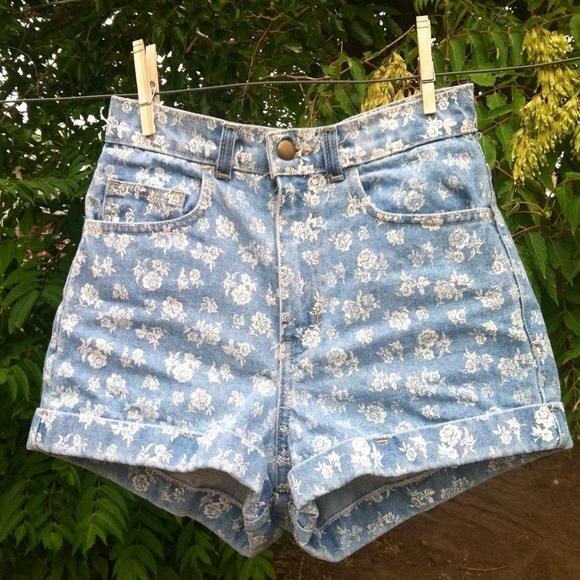 Blue floral American Apparel shorts