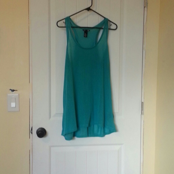 Dark teal extra long tank