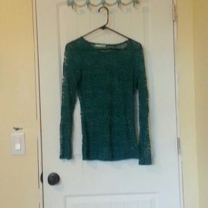 Dark turquoise lace shirt