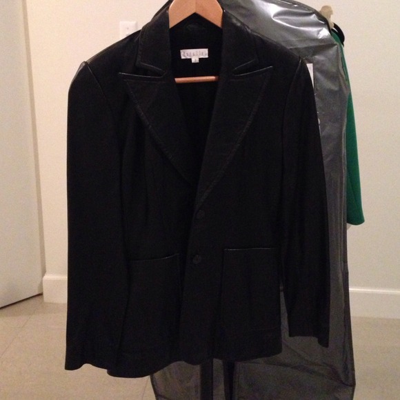 Parallel Leather Blazer