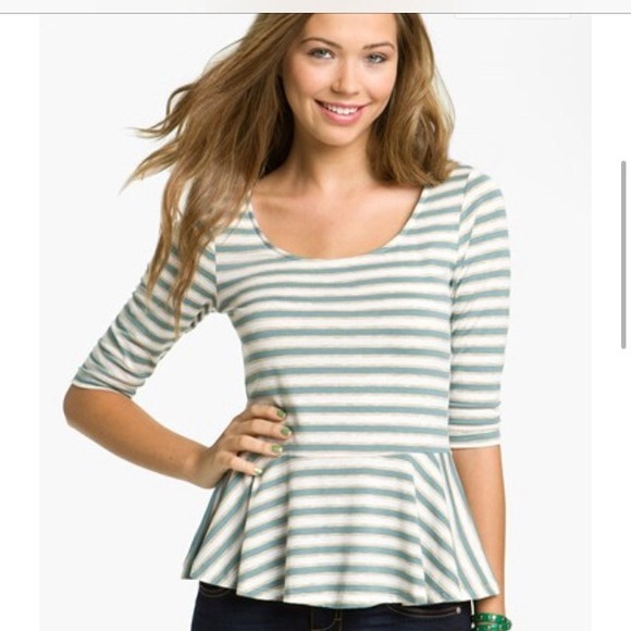 Striped peplum top