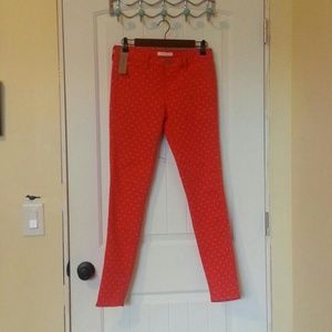 BRAND NEW RED AND WHITE POLKA-DOT SKINNIES!!