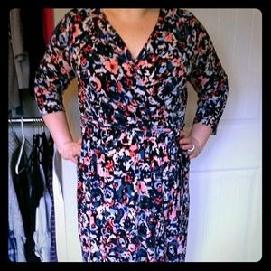 Floral Faux Wrap Dress