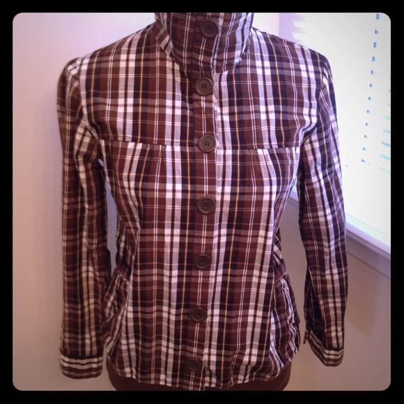 📚 2/$12 J. Honey Plaid Top / Jacket