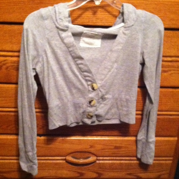 Juniors size medium crop cardigan with hood