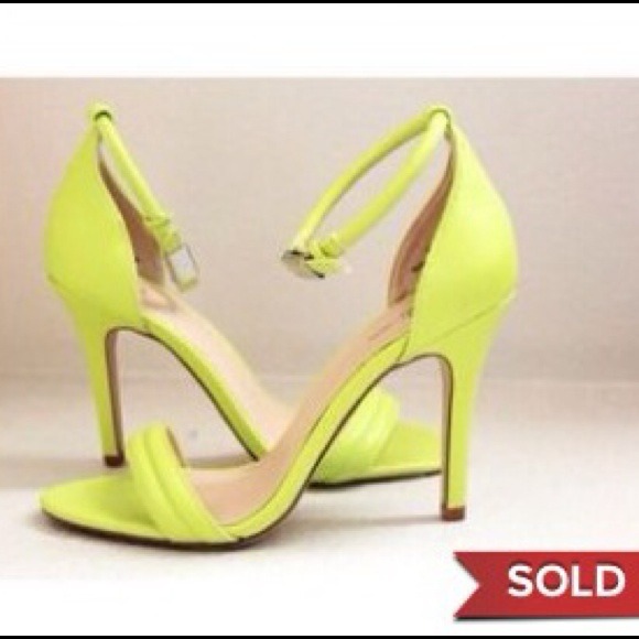 Prabal Gurung Lime Skinny Ankle Strap Heels