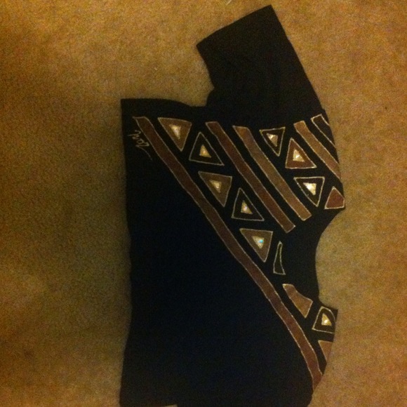 Vintage black and gold crop top - Picture 3 of 3