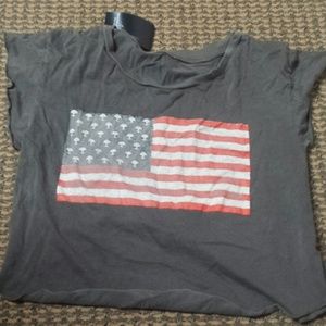 Brandy melville distressed crop tee. Brand new.