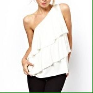 -NEW- ASOS Top with One Shoulder and Ruffle Detail