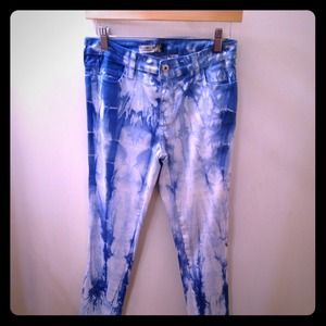Blue tie dye skinny pants very unique