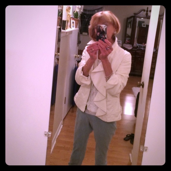 Jackets & Blazers - White pleather jacket