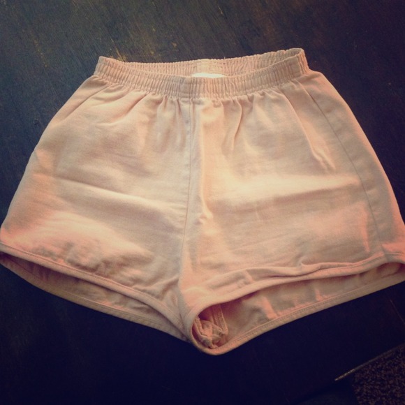 American Apparel Denim - Powder pink high wasted shorts.