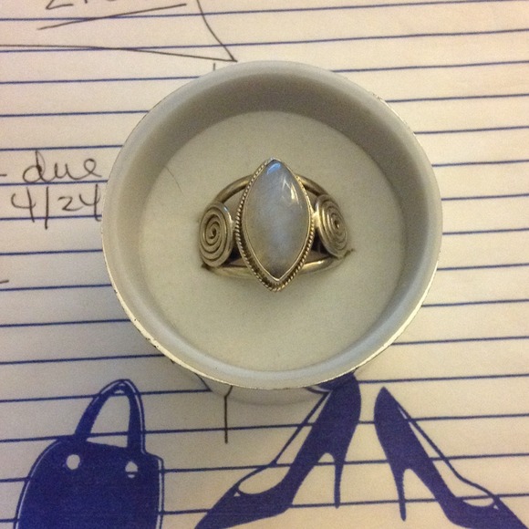 Sterling silver moonstone ring