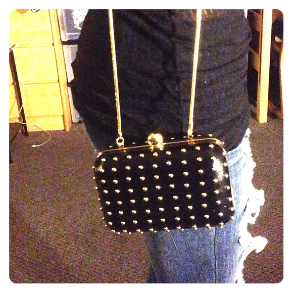 BRAND NEW studded clutch with gold chain - Picture 1 of 1