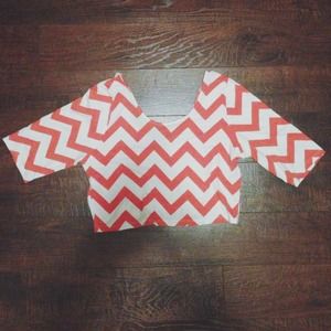 Orange Zig Zag Crop Top
