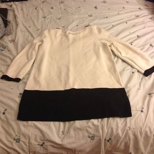 Mod black and white knit sweater