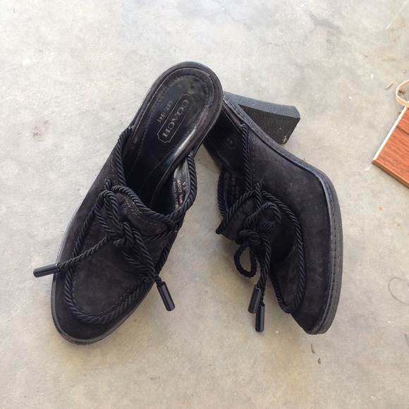 Coach black mules Sz 9 in great conditions! - Picture 1 of 4