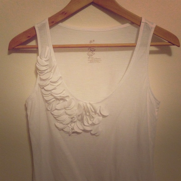 Tommy Bahama Tops - White Tank with Petal Detail by Tommy Bahama - XS