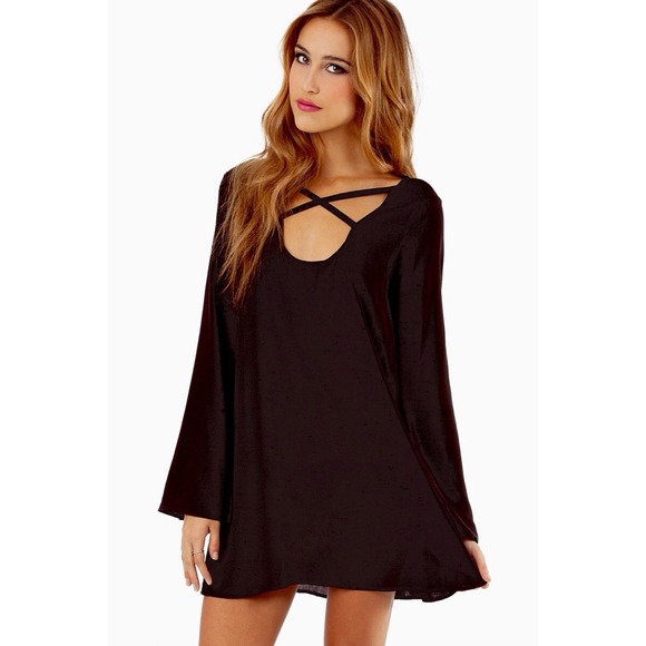 Tobi Forever Crossed Shift Dress - black