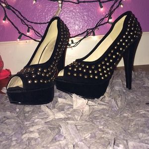 Studded black heels