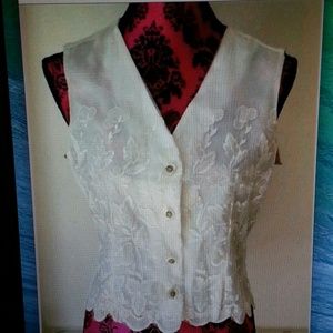 Cream lace vest