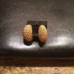 Christian Dior authentic gold tune earrings