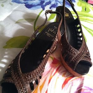 New Brown Wedge Sandals