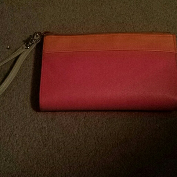 Pink and orange wrist purse