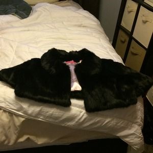 Juicy short sleeve rabbit fur jacket