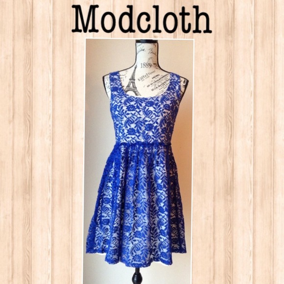 NWT ModCloth Blue Willow Heirloom Dress - Picture 1 of 3