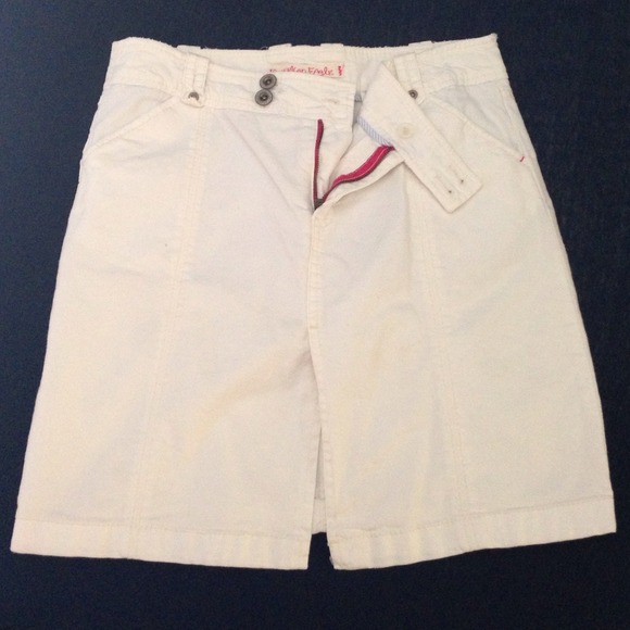 AE white denim skirt